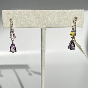 Rose De France Amethyst Drop Earrings